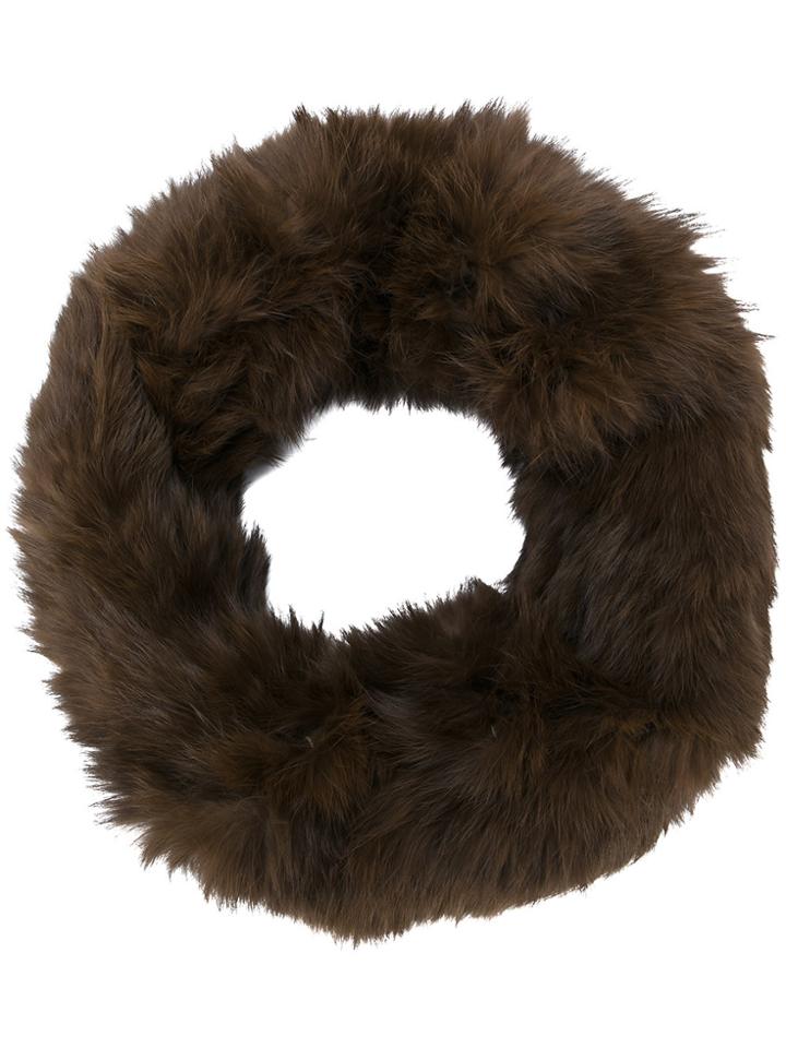 Yves Salomon Rabbit Fur Snood - Brown