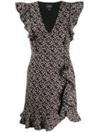 Giambattista Valli Ruffled Tweed Dress - Black