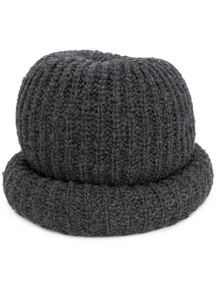 Marc Jacobs Ribbed Turned-up Hem Beanie - Grey