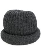 Marc Jacobs Ribbed Turned-up Hem Beanie - Grey