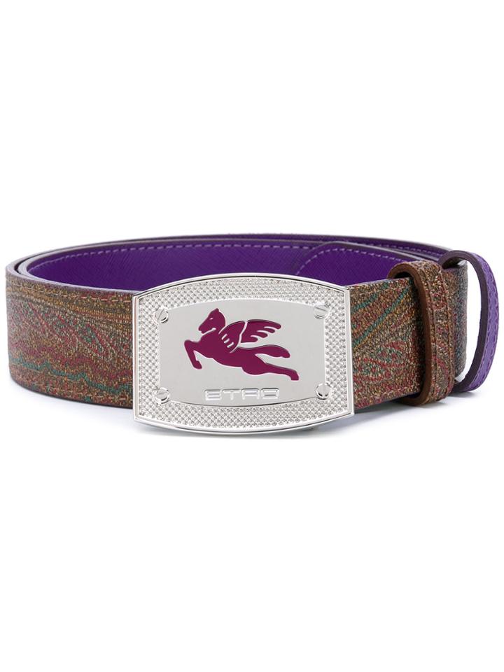 Etro Pegasus Buckle Belt - Multicolour
