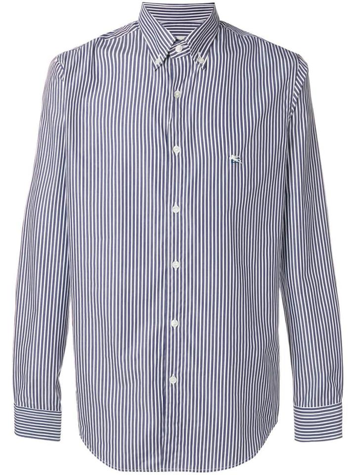 Etro Striped Button Down Shirt - Blue