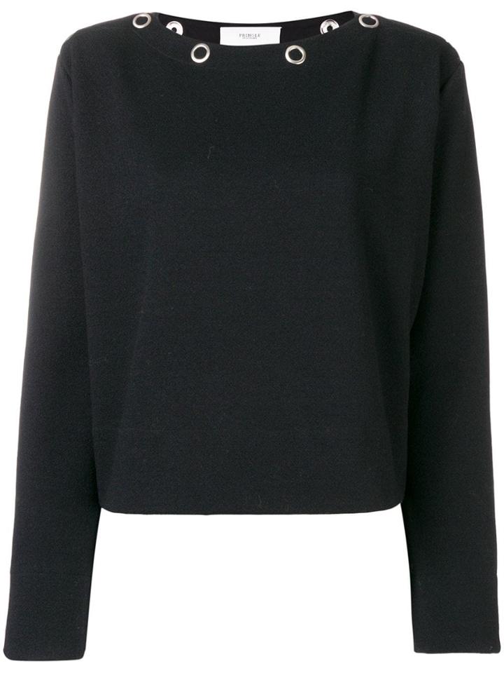 Pringle Of Scotland Eyelet Embellished Sweater - Black