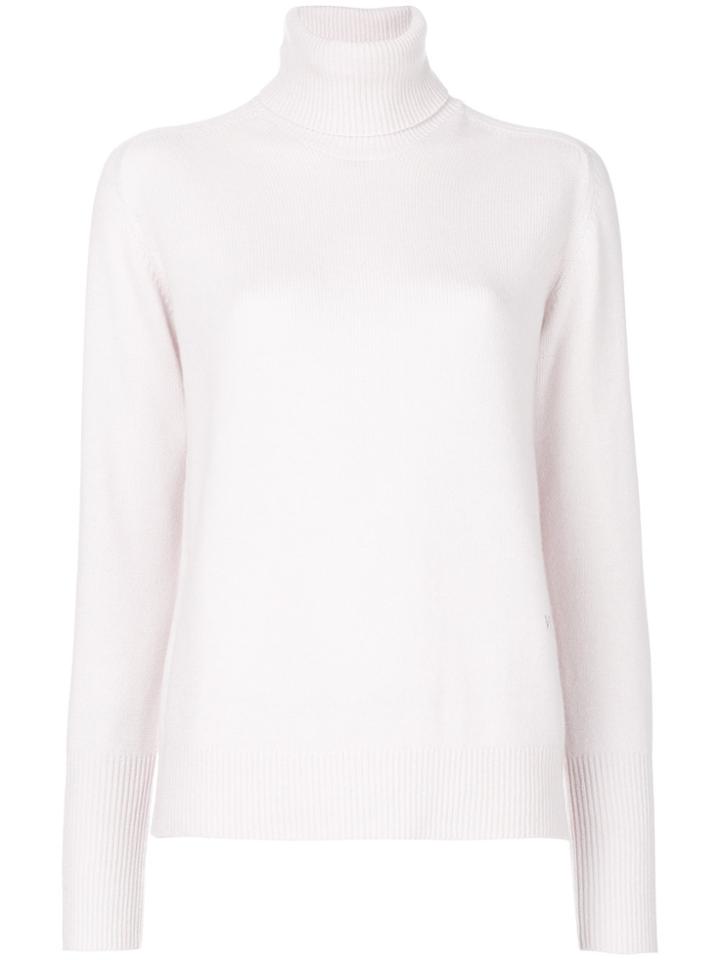 Victoria Beckham Ribbed Detail Roll Neck Top - Pink & Purple