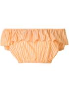 Miu Miu Striped Off-shoulder Crop Top - Yellow & Orange