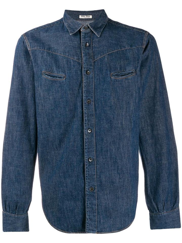 Miu Miu Pre-owned Blue Denim Shirt 2000