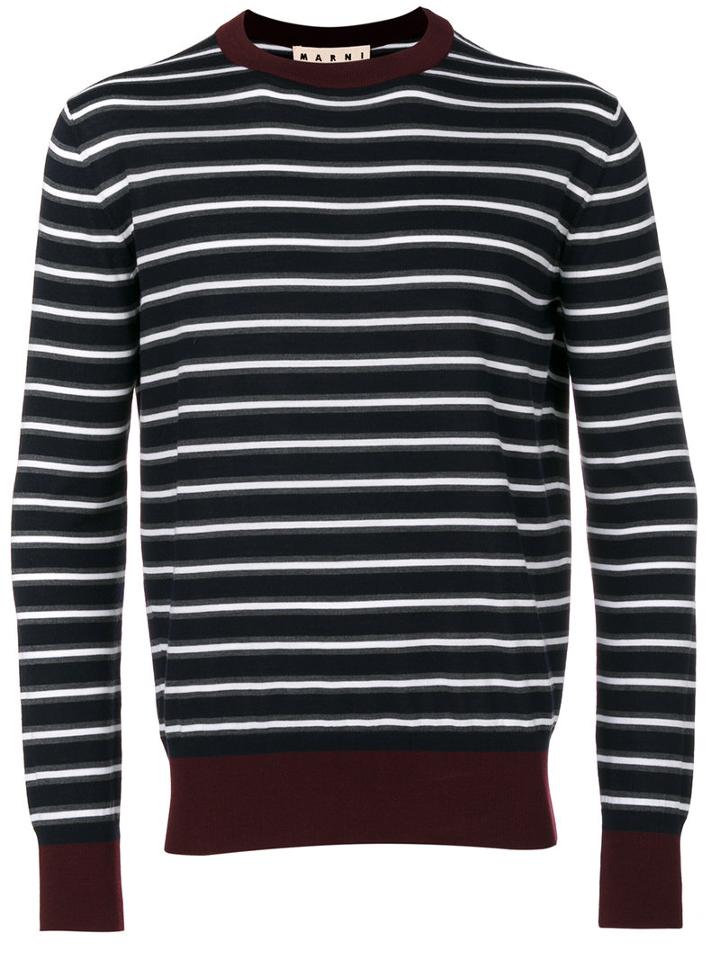 Marni - Striped Knitted Jumper - Men - Wool - 50, Blue, Wool