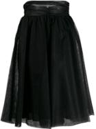 Pinko A-line Flared Skirt - Black