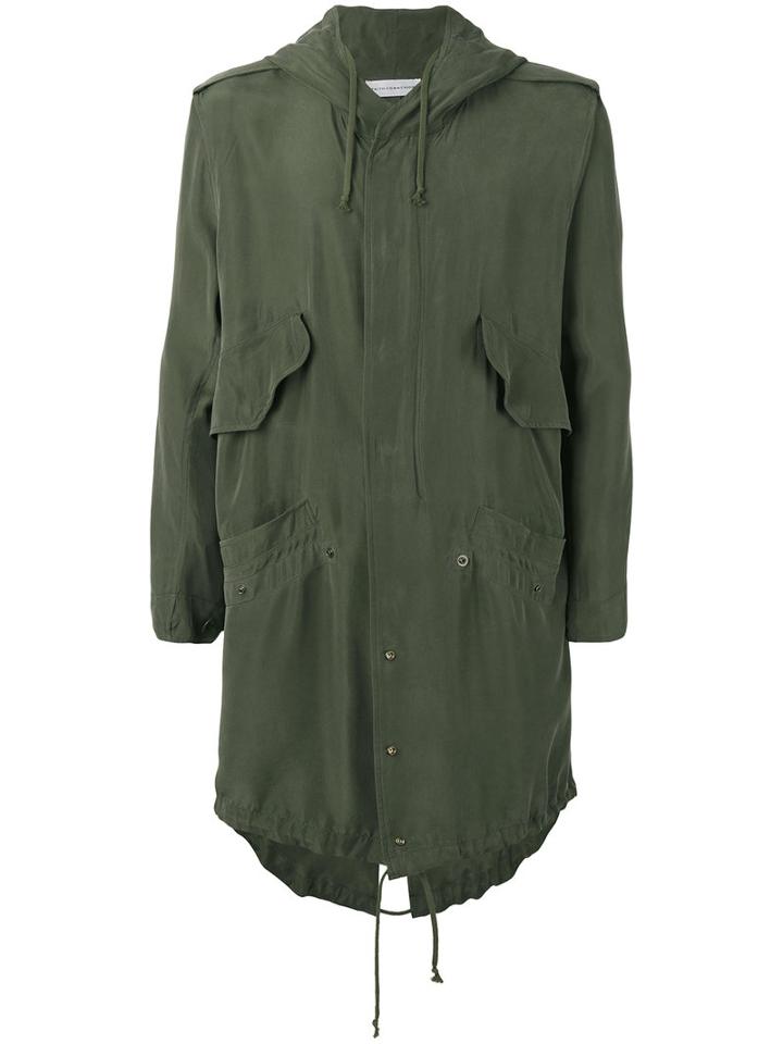 Faith Connexion - Multi-pockets Hooded Coat - Men - Silk - M, Green, Silk