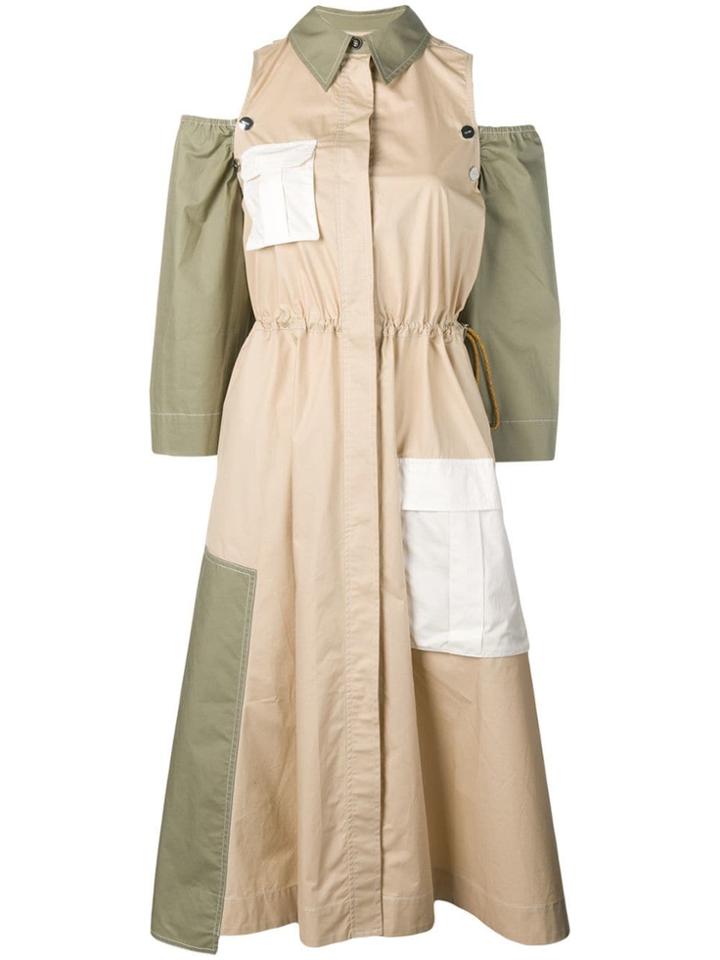 Ganni Paneled Dress - Neutrals