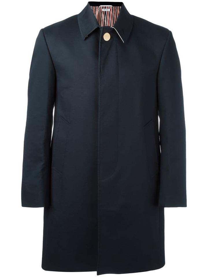 Thom Browne Bal Collar Mackintosh Overcoat - Blue