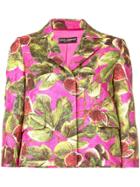 Dolce & Gabbana Fig-print Boxy Brocade Jacket - Pink