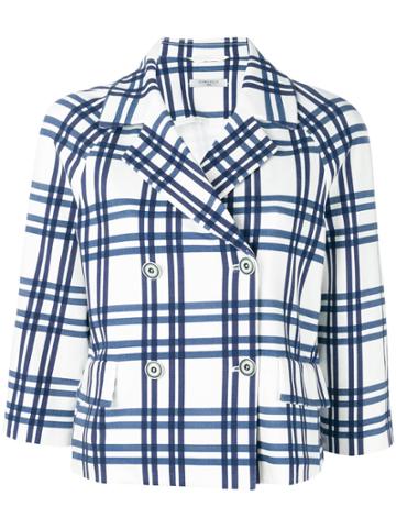 Circolo 1901 Checked Cropped Jacket - White