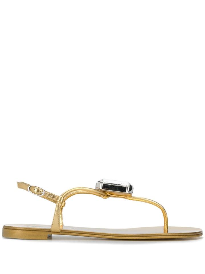 Giuseppe Zanotti Hollie Big Diamond Sandals - Gold