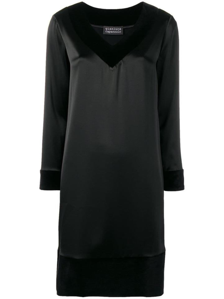 Gianluca Capannolo Velvet Detail Dress - Black