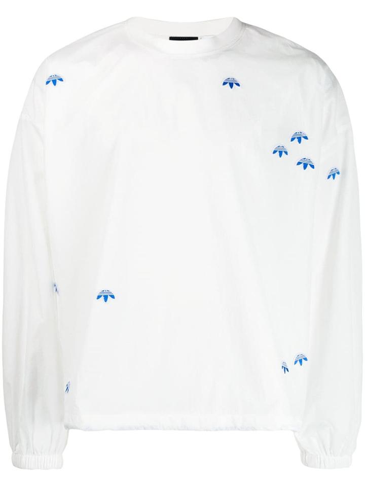 Adidas Originals By Alexander Wang Crew Neck Logo Sweatshirt - White
