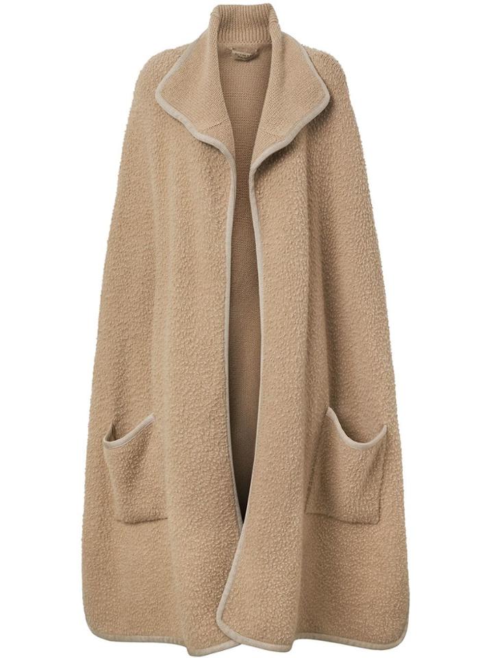 Burberry Wool Fleece Cape - Brown