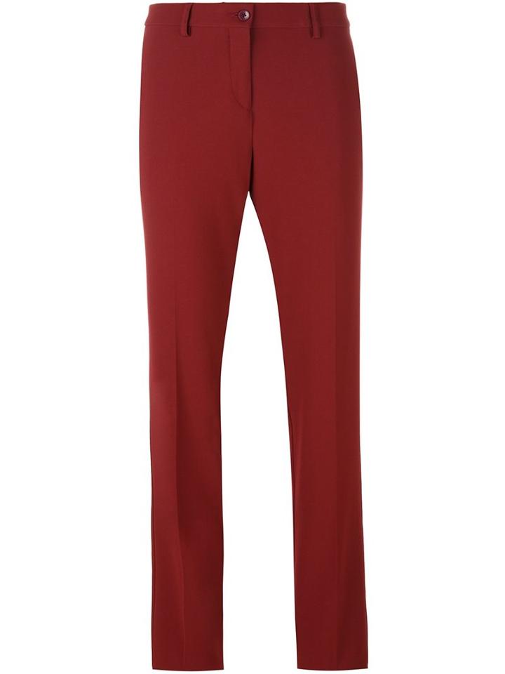 Etro Slim Chino Trousers, Women's, Size: 42, Red, Polyester/triacetate
