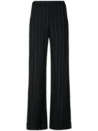 Armani Collezioni - Wide Leg Trousers - Women - Polyamide/viscose/virgin Wool - 46, Blue, Polyamide/viscose/virgin Wool