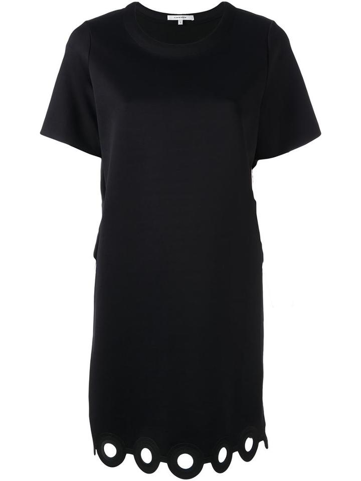 Carven Hoop Hem Shift Dress, Women's, Size: Medium, Black, Polyamide/spandex/elastane/cotton/polyester