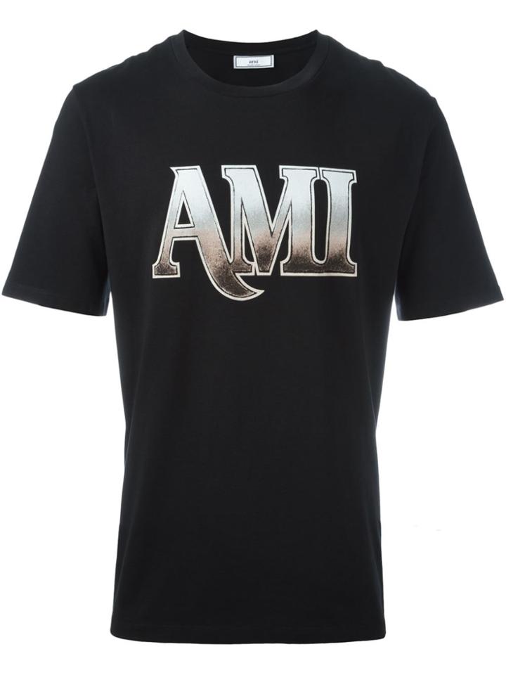 Ami Alexandre Mattiussi Front Logo Print T-shirt - Black