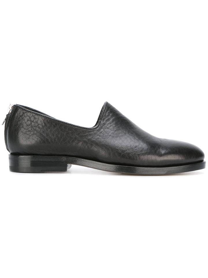 Measponte Zip-back Loafers - Black