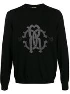 Roberto Cavalli Glitter Logo Jumper - Black