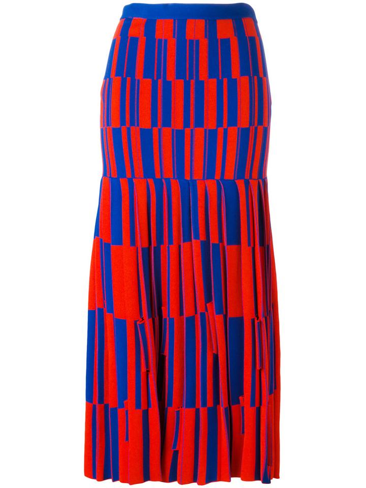 Proenza Schouler Geometric Pattern Skirt, Women's, Size: 8, Blue, Polyamide/polyester/viscose