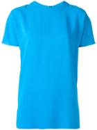 Cédric Charlier Short Sleeve Blouse, Women's, Size: 42, Blue, Polyester