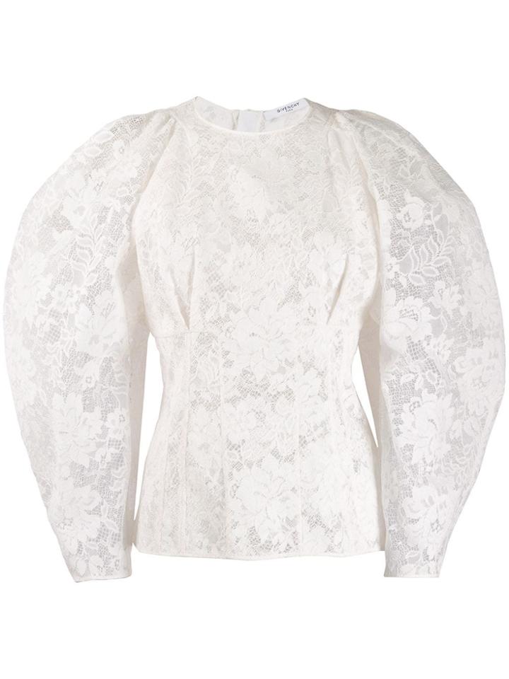Givenchy Balloon Sleeve Lace Blouse - White
