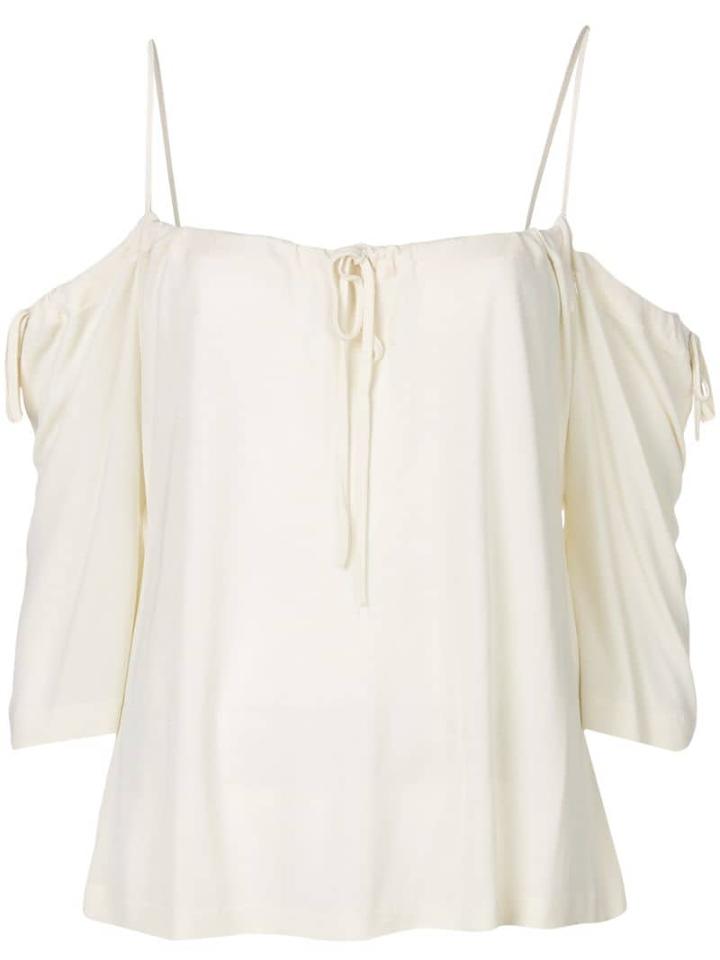 Yohji Yamamoto Pre-owned Cold Shoulders Drawstring Blouse - White