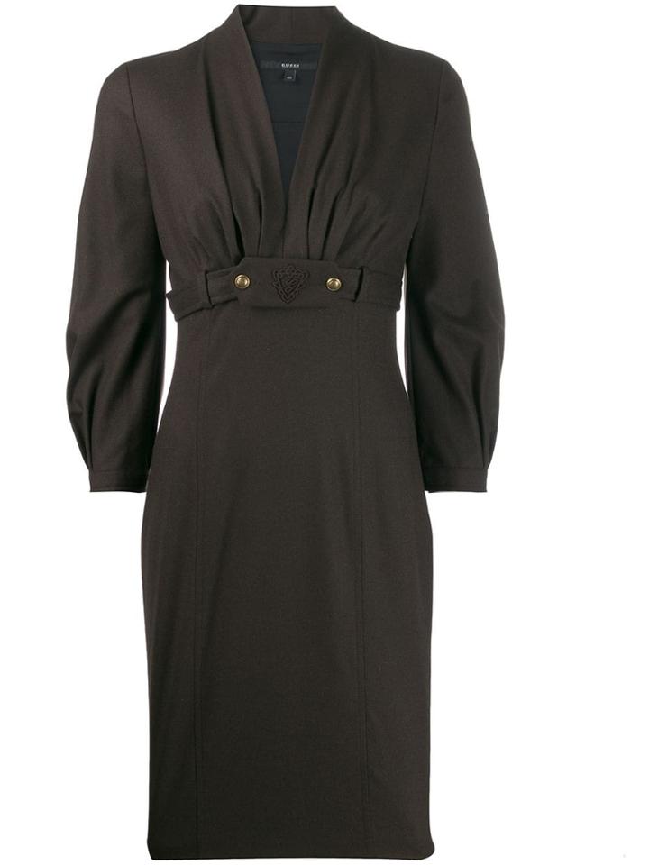 Gucci Pre-owned 1990's Fitted Dress - Brown