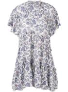 Isabel Marant Paisley Tiered Mini Dress - Neutrals