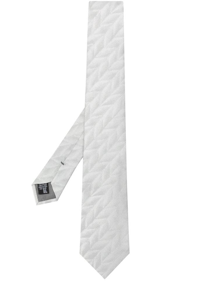 Emporio Armani Geometric Pattern Tie - Grey