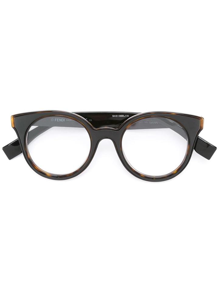 Fendi Eyewear Round Frame Glasses - Black