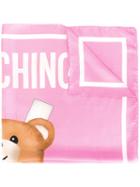 Moschino Toy Bear Paper Cut Out Scarf, Women's, Pink/purple, Silk