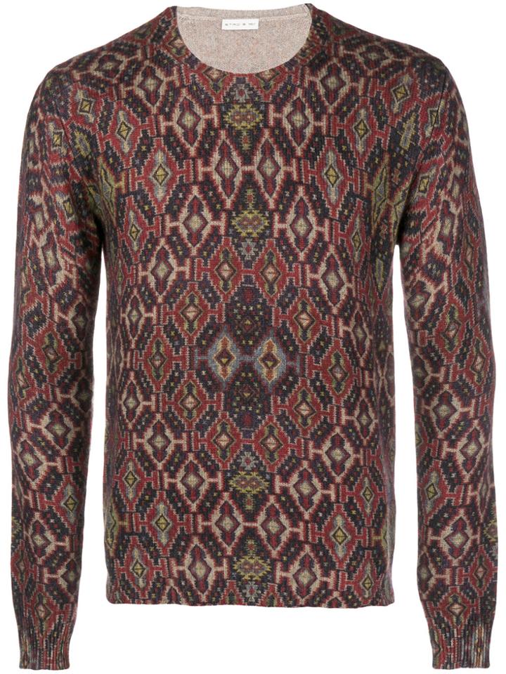 Etro Patterned Knit Sweater - Red