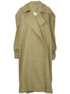 Strateas Carlucci Open Front Check Coat - Green
