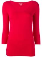 Majestic Filatures Fitted Top, Women's, Size: 4, Red, Viscose/spandex/elastane