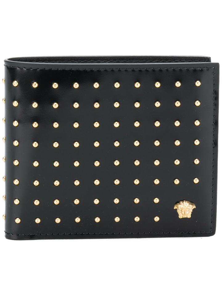 Versace Micro Studded Medusa Wallet - Black