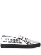 Versace Printed Leather Sneakers - White