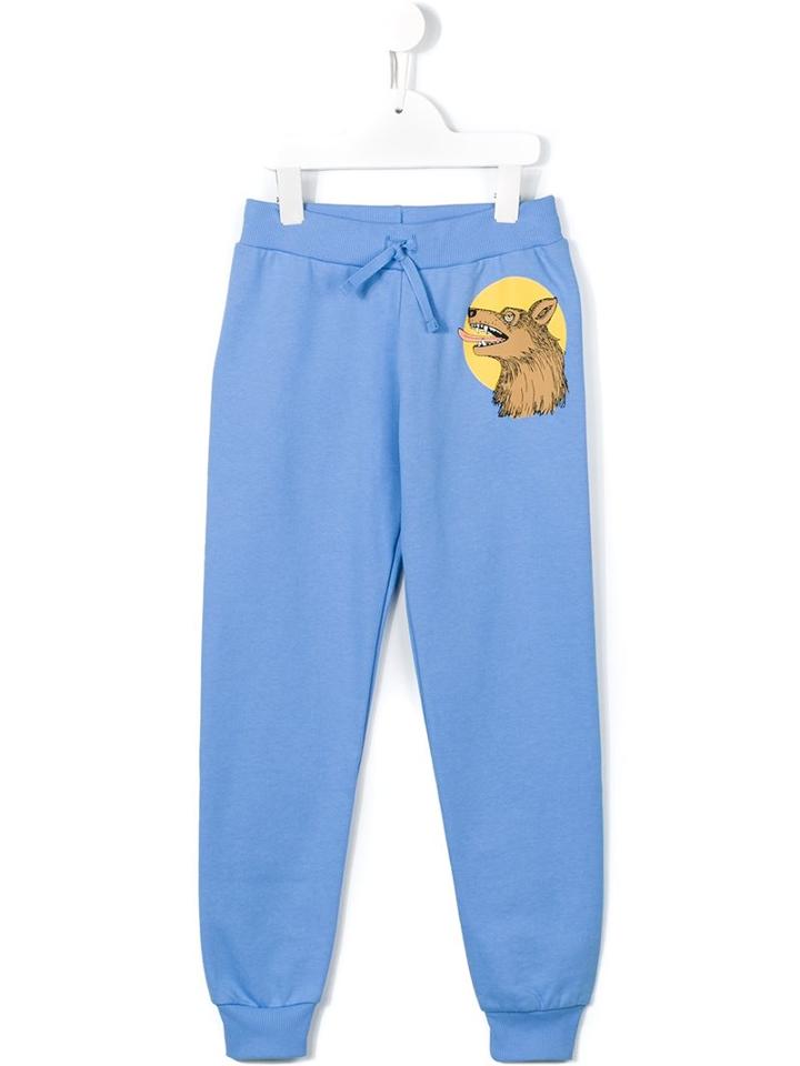Mini Rodini 'wolf' Trackpants, Toddler Boy's, Size: 5 Yrs, Blue