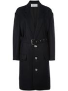 Julien David Single Breasted Coat, Women's, Size: Large, Blue, Silk/cotton/wool