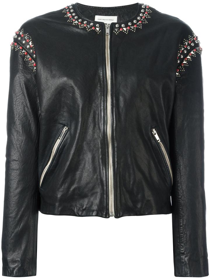 Isabel Marant Étoile Buddy Jacket, Women's, Size: 38, Black, Calf Leather/brass/zinc/polyester