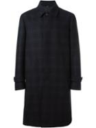 Hevo Checked Mid-length Coat, Men's, Size: 50, Blue, Polyamide/viscose/wool