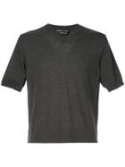 Comme Des Garçons Vintage Cutout Detail Knitted T-shirt - Grey