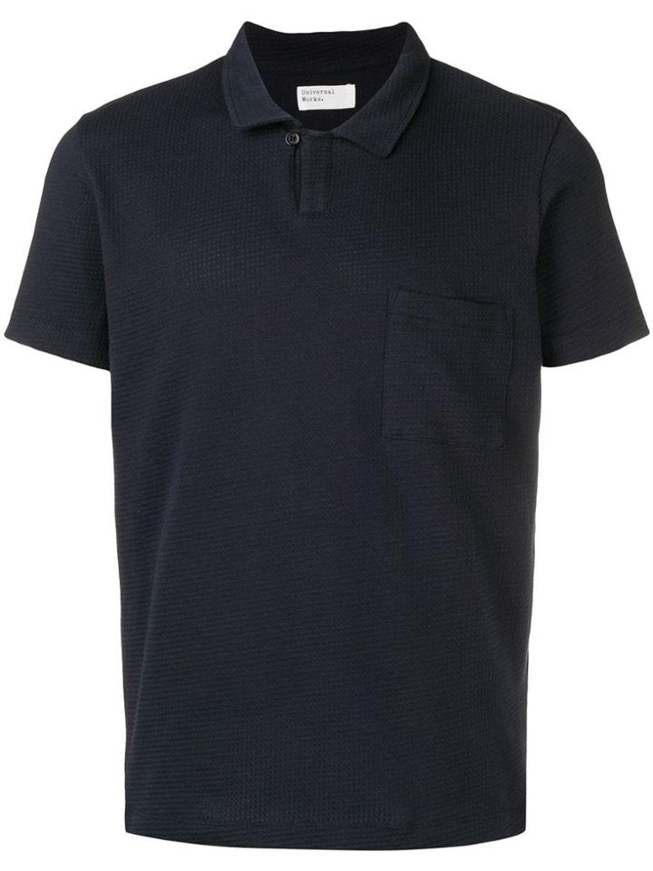 Universal Works Knitted Polo T-shirt - Blue