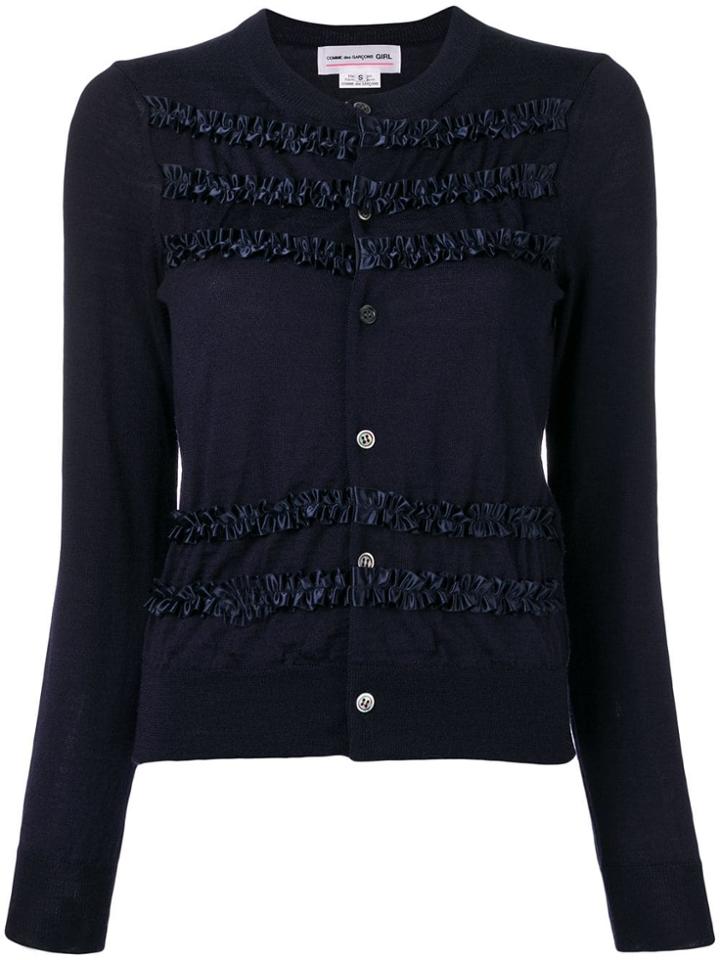 Comme Des Garçons Girl Ruffle Embellished Cardigan - Blue