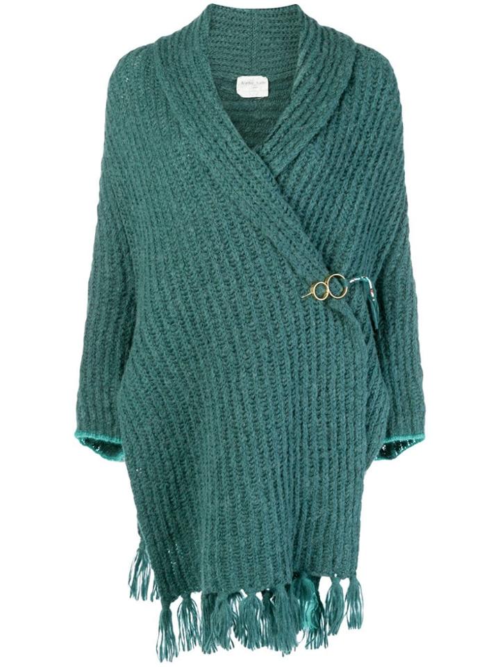 Forte Forte Wrap Front Knitted Cardigan - Blue