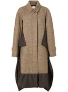 Burberry Scarf Detail Wool Mohair Tweed Car Coat - Brown
